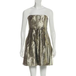 Alice + Olivia Ashley Strapless Dress in‎ Gold Metallic | Sz 4